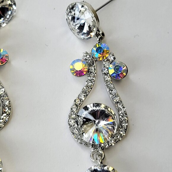 Crystal Chandelier Earrings Flamboyant Crystal Earrings Aurora Crystal Earrings - Picture 4 of 8